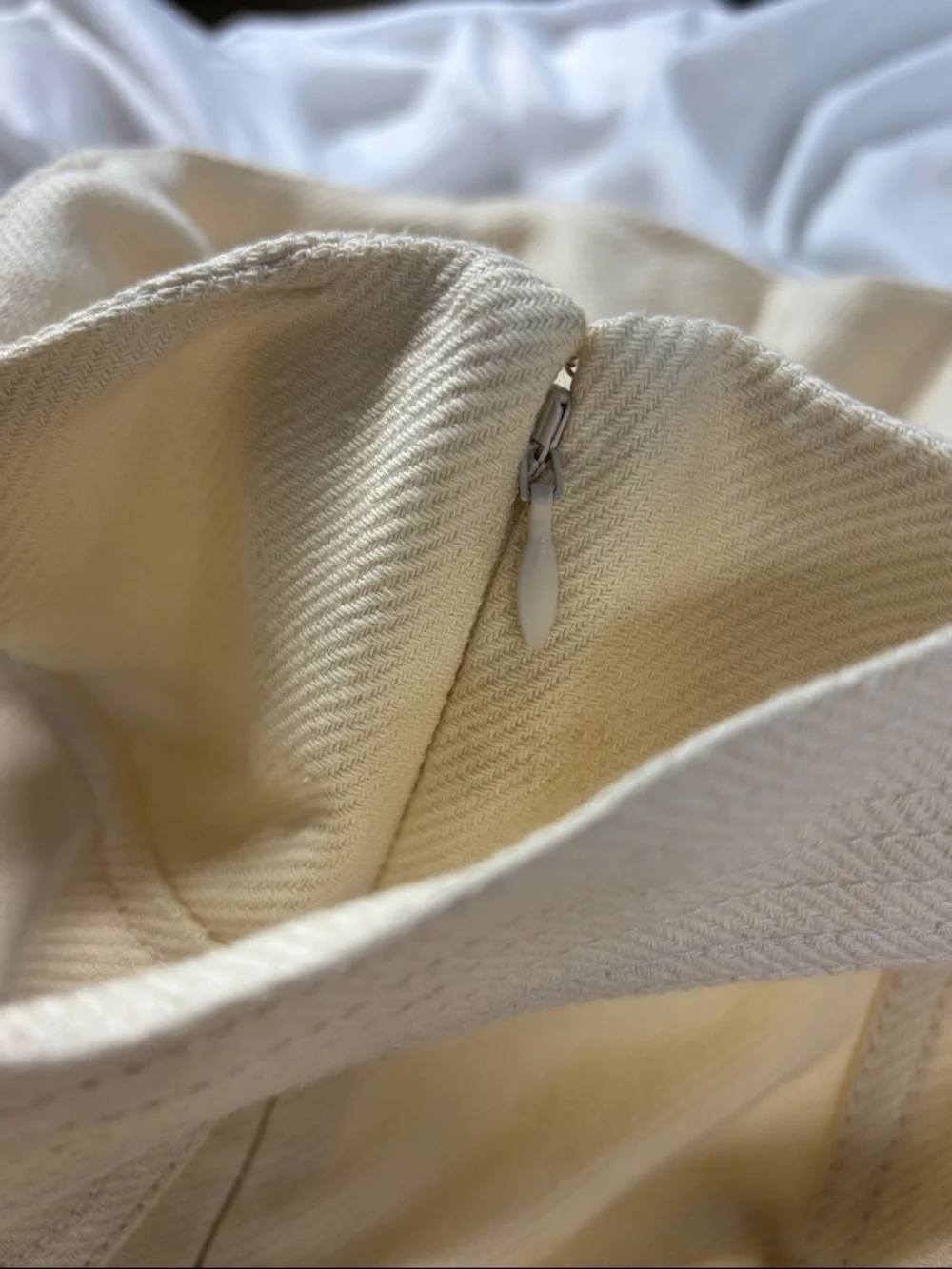 kate spade Luxe Cream Button-Front High Waist linnen blend  twill Skirt withBelt